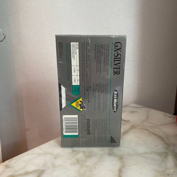 Vintage 90s Sealed VHS Tape Maxell Gx-Silver 6 Hour - Picture 3 of 3